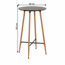 Bárasztal, fekete/tölgy, átmérő 60 cm, IMAM