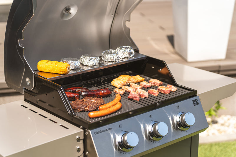 G21 Oklahoma BBQ Premium line gázgrill, 3 égőfej + ajándék nyomáscsökkentő