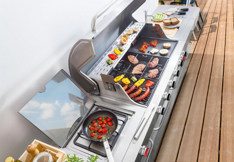 G21 Nevada BBQ konyha Premium Line gázgrill, 8 égőfej + ajándék nyomáscsökkentő
