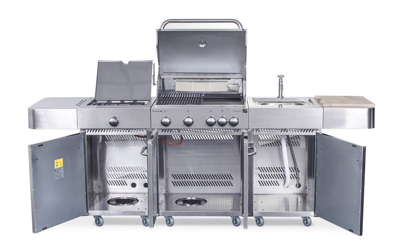 G21 Arizona gázgrill, BBQ Premium Line konyha 6 égőfej + ajándék nyomáscsökkentő