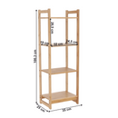 4 polcos polcállvány, természetes bambusz, IMPEROR TYP 2