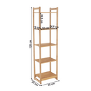 5 polcos polcállvány, természetes bambusz, IMPEROR TYP 3