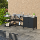 Kerti konyhasziget, acél, fekete, INES TYP 2