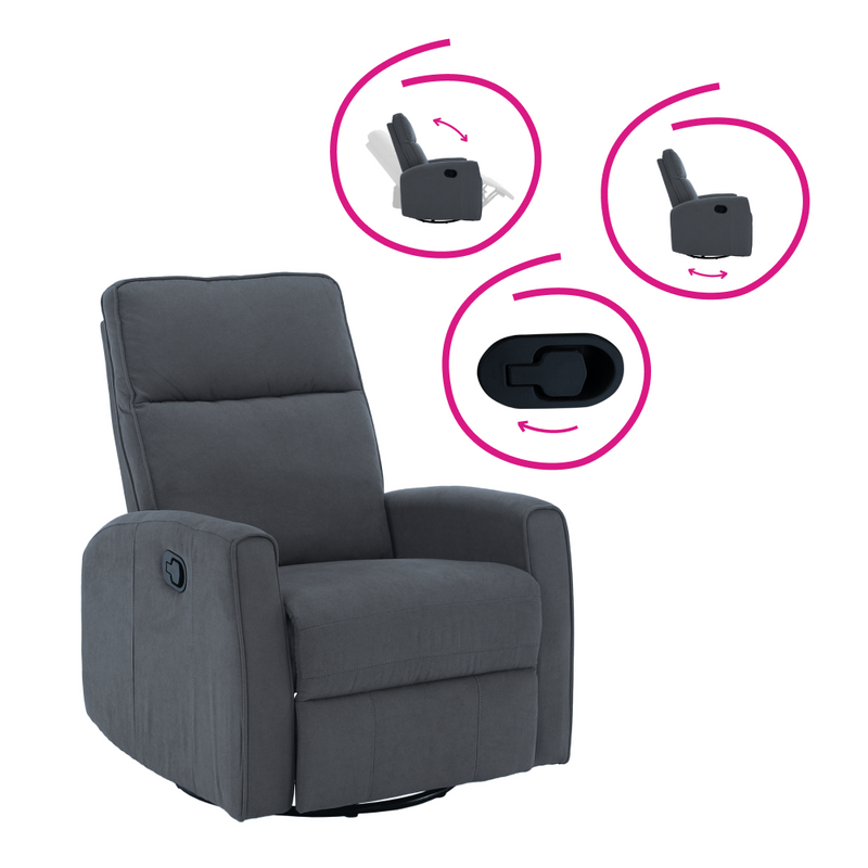 Relax forgószék fotel, szürke, MEKENZI