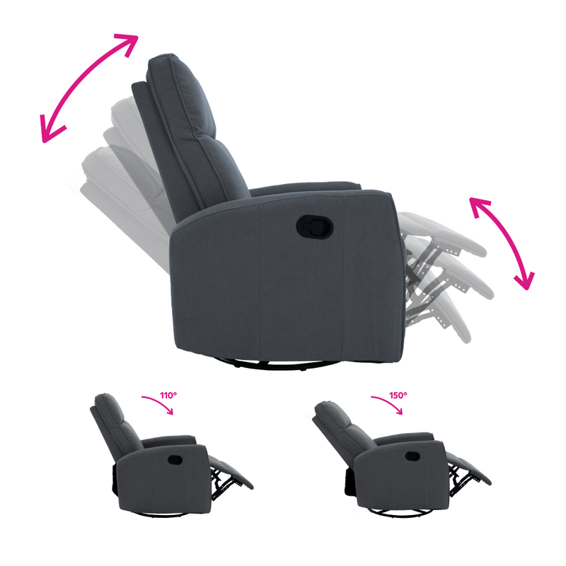 Relax forgószék fotel, szürke, MEKENZI