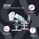 Növekvő íróasztal és szék, szürke/fehér, set ZION