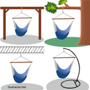 Függő hintafotel, piros, NIKOLO NEW