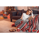 Kétoldalas bárány takaró, téli motívum, 150x200, RENIFE