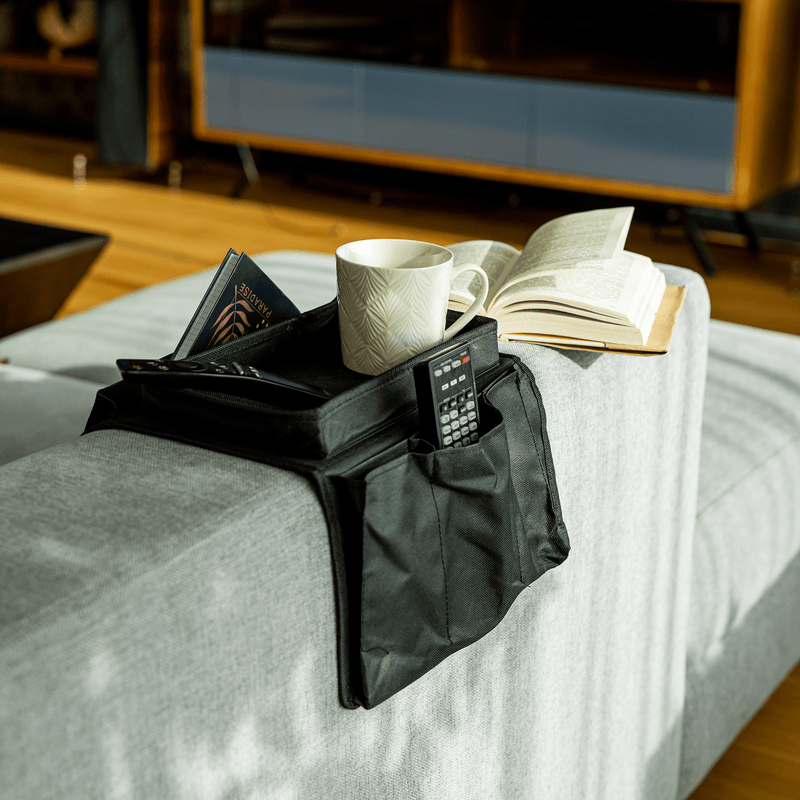 Kanapé szervező/kartámasz alátét, fekete, IPRES