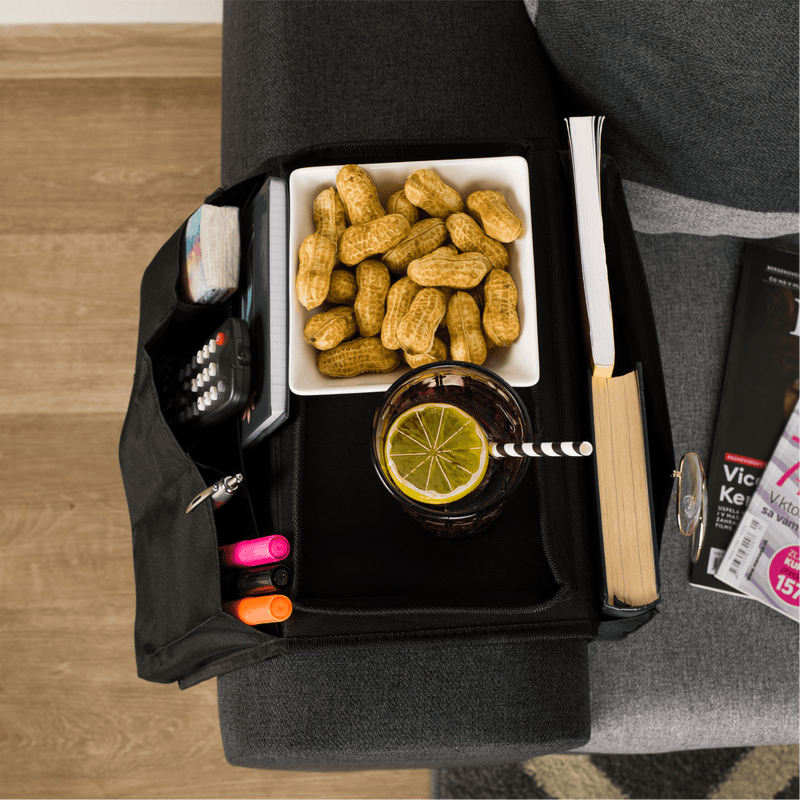 Kanapé szervező/kartámasz alátét, fekete, IPRES