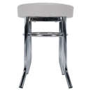 Puff,  króm + textilbőr fehér, IRENA