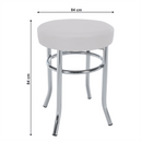 Puff,  króm + textilbőr fehér, IRENA