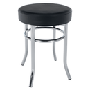 Puff,  króm + textilbőr fekete, IRENA