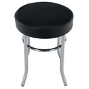 Puff,  króm + textilbőr fekete, IRENA