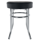 Puff,  króm + textilbőr fekete, IRENA