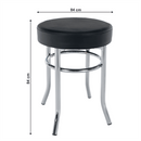 Puff,  króm + textilbőr fekete, IRENA