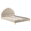 Ágy ágyráccsal, 160x200, bézs Velvet szövet, ISADORA