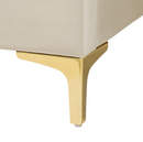 Ágy ágyráccsal, 160x200, bézs Velvet szövet, ISADORA