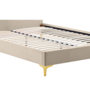Ágy ágyráccsal, 160x200, bézs Velvet szövet, ISADORA