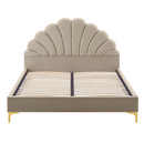 Ágy ágyráccsal, 160x200, bézs Velvet szövet, ISADORA