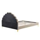 Ágy ágyráccsal, 160x200, bézs Velvet szövet, ISADORA