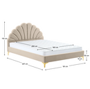 Ágy ágyráccsal, 160x200, bézs Velvet szövet, ISADORA