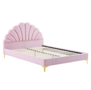 Ágy ágyráccsal, 140x200, rózsaszín Velvet szövet, ISADORA