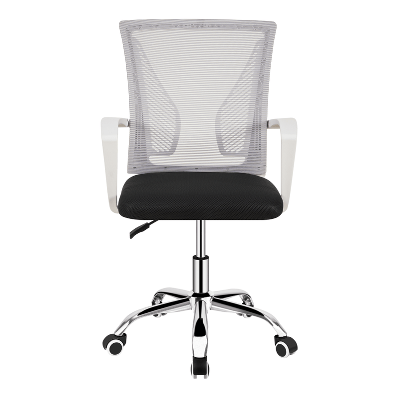 Irodai szék, szürke/fekete/fehér/króm, IZOLDA NEW