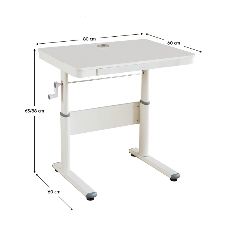 Növekvő íróasztal, fehér, JANIS