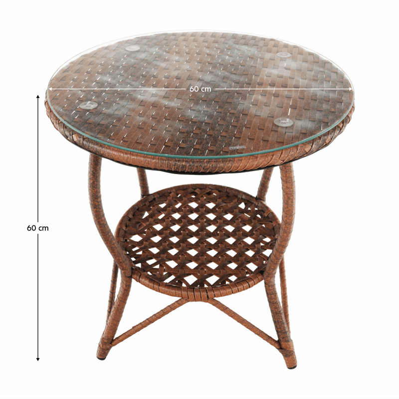 Kerti rattanszett  1+2, barna, JARUB