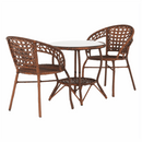 Kerti rattanszett  1+2, barna, JARUB