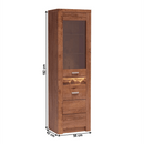 Vitrines szekrény, világos kőris, INFINITY I-04