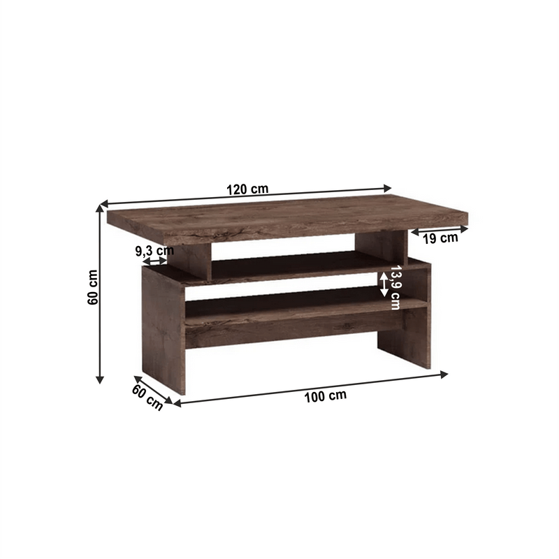 Dohányzóasztal, kőris sötét, INFINITY I-13