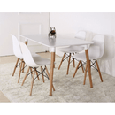 Étkezőasztal, fehér/bükk, 120x80 cm, DIDIER 5 NEW