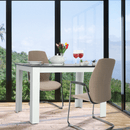 Étkezőasztal, fehér/fekete, 120x80 cm, KRAZ