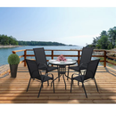 Étkezőasztal, fekete acél/edzett üveg, BORGEN TYP 2