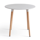 Étkezőasztal, fehér/bükk, átmérő 80 cm, ELCAN NEW TYP 2