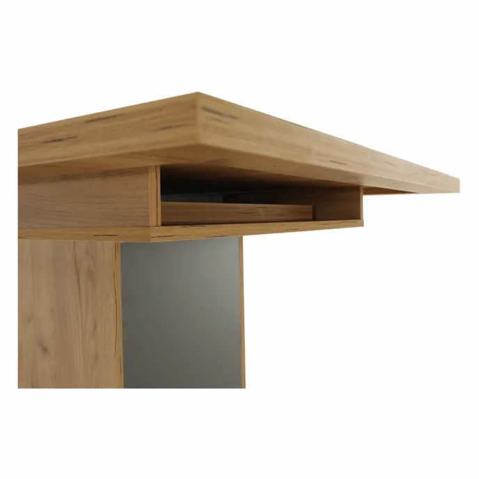 Étkezőasztal, tölgy craft arany/grafit szürke, 155-204x86 cm, FIDEL