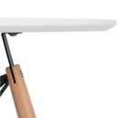 Étkezőasztal, fehér/matt/bükk, átmérő 120 cm, DEMIN NEW