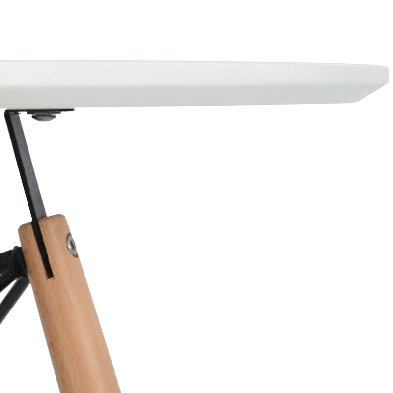 Étkezőasztal, fehér/matt/bükk, átmérő 120 cm, DEMIN NEW