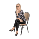 Szék, egymásba rakható, szövet bézs/keret szürke, JEFF 2 NEW