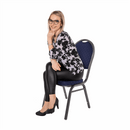 Szék, egymásra rakható, sötétkék szövet/szürke keret, JEFF 2 NEW