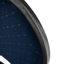 Szék, rakásolható, kék anyag/szürke váz, JEFF 3 NEW