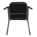 Szék, rakásolható, kék anyag/szürke váz, JEFF 3 NEW