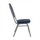 Szék, egymásra rakható, sötétkék szövet/szürke keret, JEFF 2 NEW