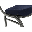 Szék, egymásra rakható, sötétkék szövet/szürke keret, JEFF 2 NEW