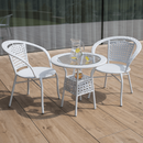 Kerti rattan szett 1+2, fehér, JENAR