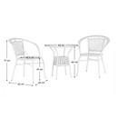 Kerti rattan szett 1+2, fehér, JENAR