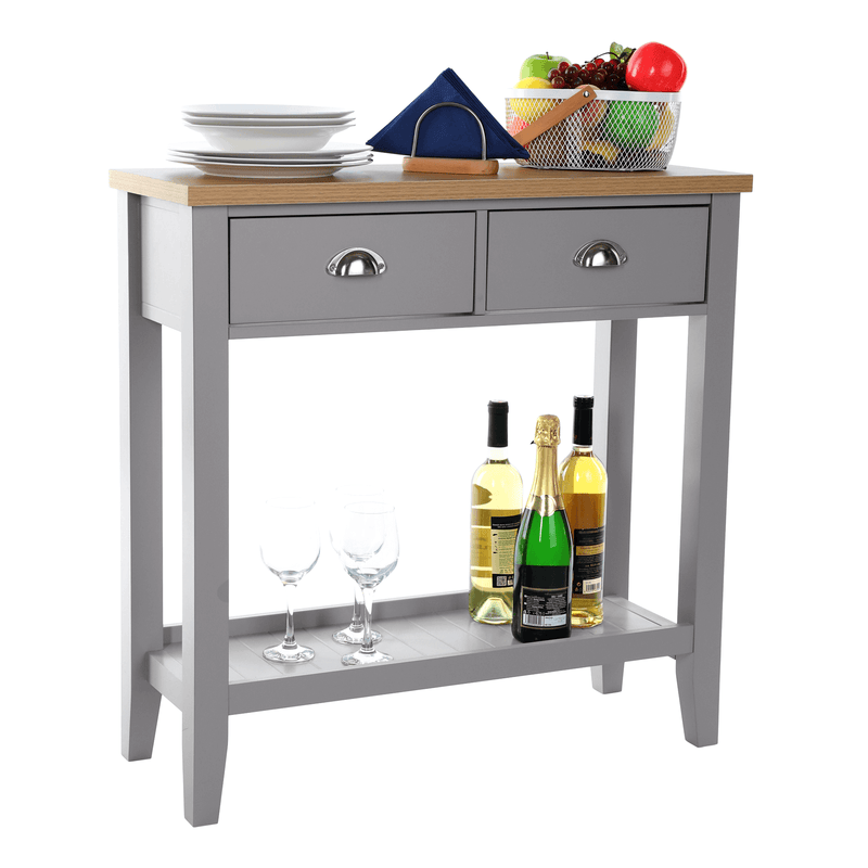 Konzolasztal, szürke/világos dió, JEREVAN