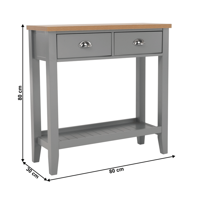 Konzolasztal, szürke/világos dió, JEREVAN